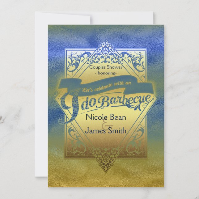 I DO BARBECUE BBQ Beach Shower Engagement Invitation (Front)