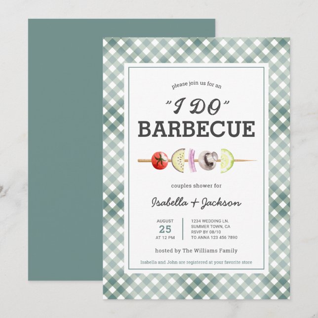 I DO Barbecue BBQ Rustic Couples Shower Invitation (Front/Back)