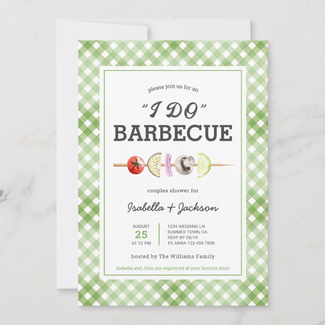 I DO Barbecue BBQ Rustic Wedding Shower Invitation (Front)