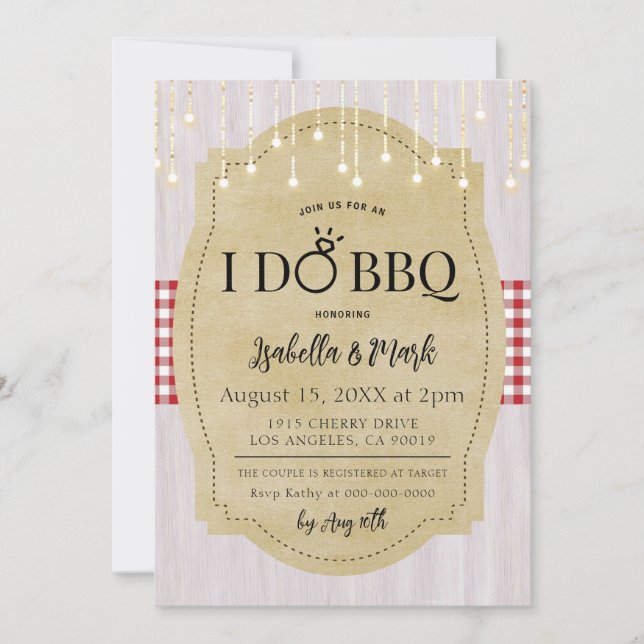 I Do BBQ Barbecue Bridal Shower Invitation (Front)