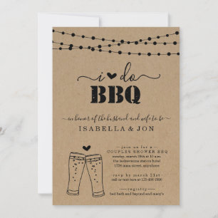I Do BBQ Beer Couples Wedding Shower Engagement Invitation