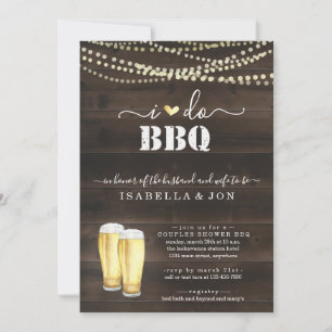 I Do BBQ Beer Couples Wedding Shower Engagement Invitation