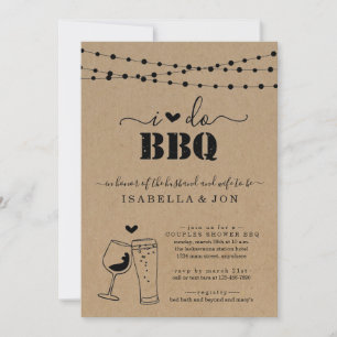 I Do BBQ Beer Wine Couple's Shower Engagement Invitation