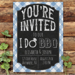 I Do BBQ Blue Bridal & Wedding Shower Invitation