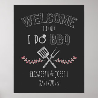 I Do BBQ Bridal Shower Engagement Party Welcome Poster