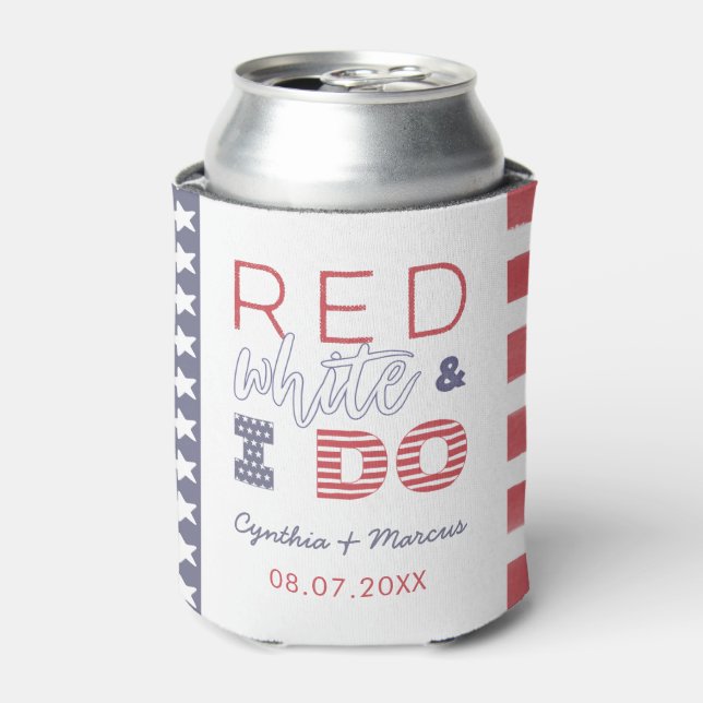 I Do BBQ Casual Backyard Wedding Shower Can Cooler (Can Front)