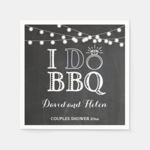 I DO BBQ Chalkboard Wedding Engagment Napkin