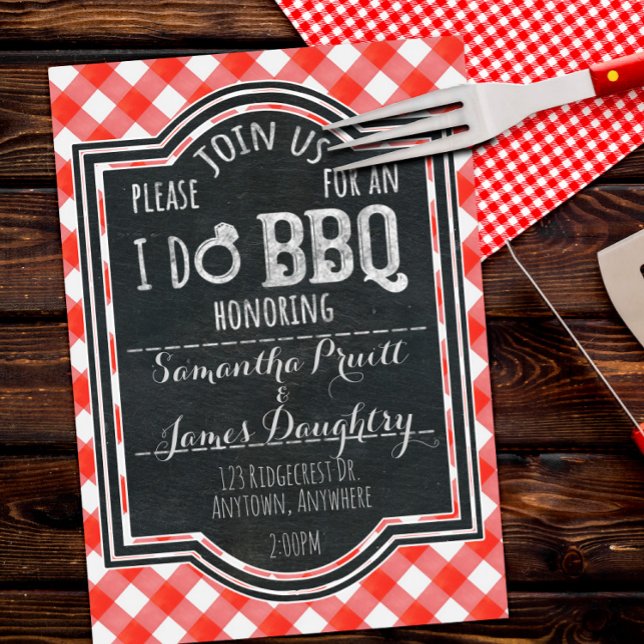I Do BBQ Couple's Coed Engagement & Bridal Shower Invitation (Creator Uploaded)
