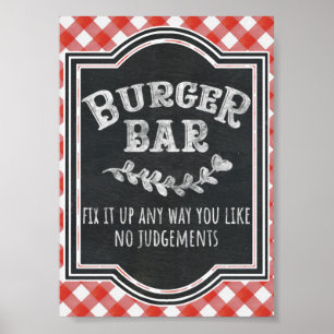 I Do BBQ Couple's Coed Engagement Party Burger Bar Poster