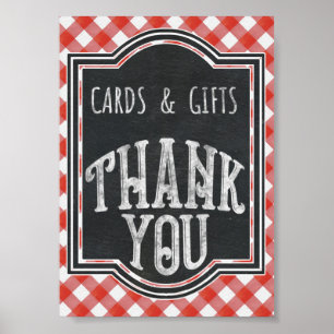 I Do BBQ Couple's Coed Engagement Party Gift Table Poster