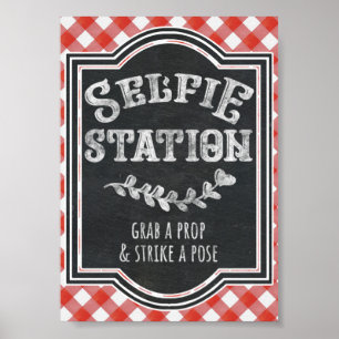 I Do BBQ Couple's Engagement Party Selfie Station Poster