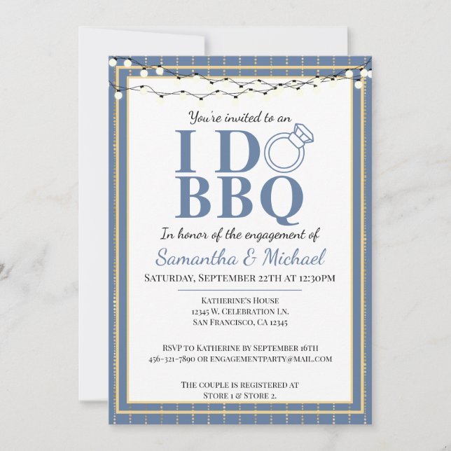 I Do BBQ Couples Shower Engagement Party Invitation (Front)