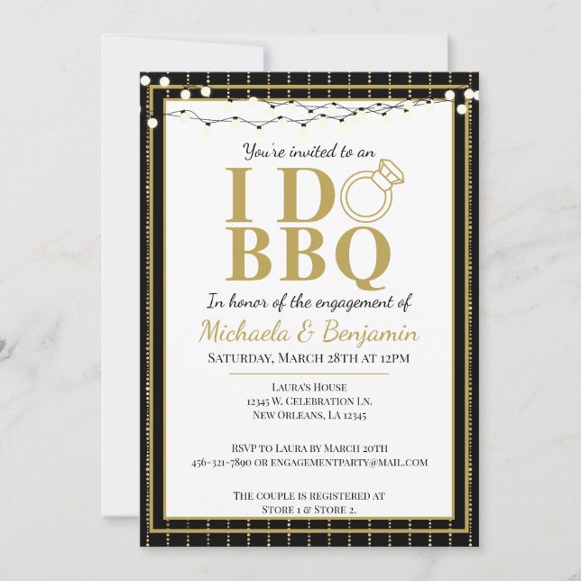 I Do BBQ Couples Shower Engagement Party  Invitation (Front)