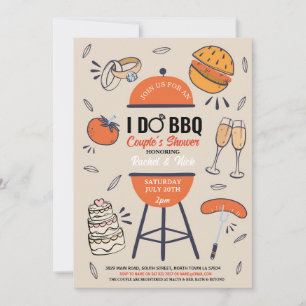 I DO BBQ Couples Shower Engagement Yard Garden Invitation