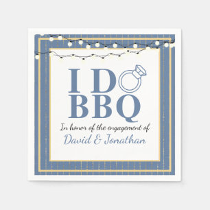 I Do BBQ Couples Shower Gay LGBTQ Engagement Party Napkin