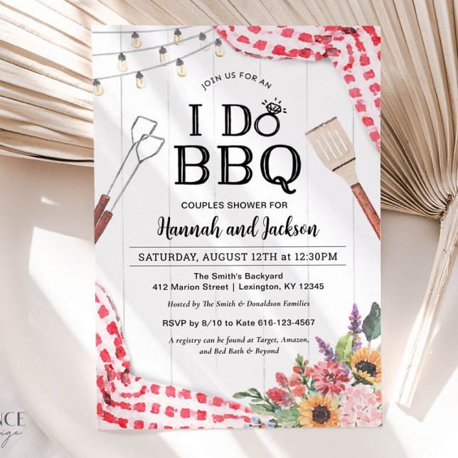 I Do BBQ Couples Shower Invitation (I Do BBQ Invitation)