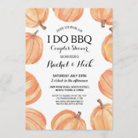 I DO BBQ Couples Shower Watercolor Pumpkin Rustic