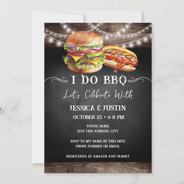 I Do BBQ Engagement Invitation (Front)