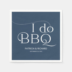I do BBQ Engagement Party Blue Napkin