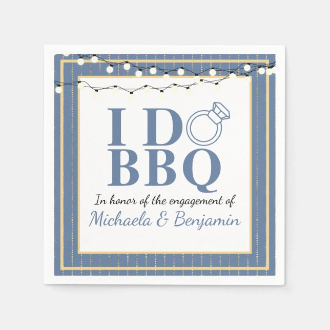I Do BBQ Engagement Party Couples Shower Napkin (Front)