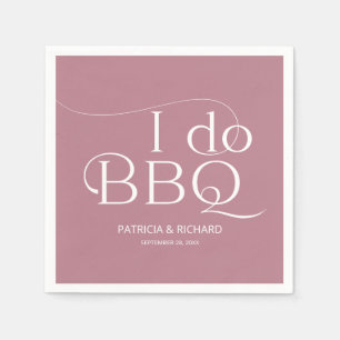 I do BBQ Engagement Party Dusty Pink Napkin