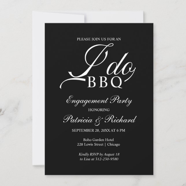 I DO BBQ Engagement Party Invitation (Front)