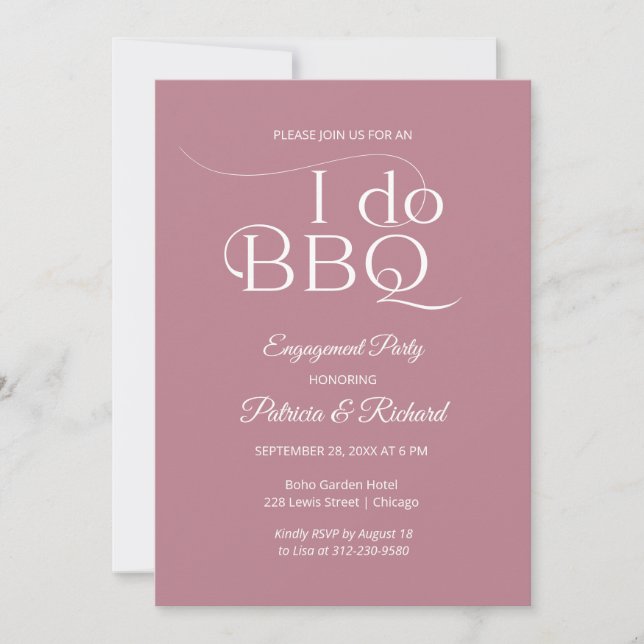 I DO BBQ Engagement Party Invitation (Front)