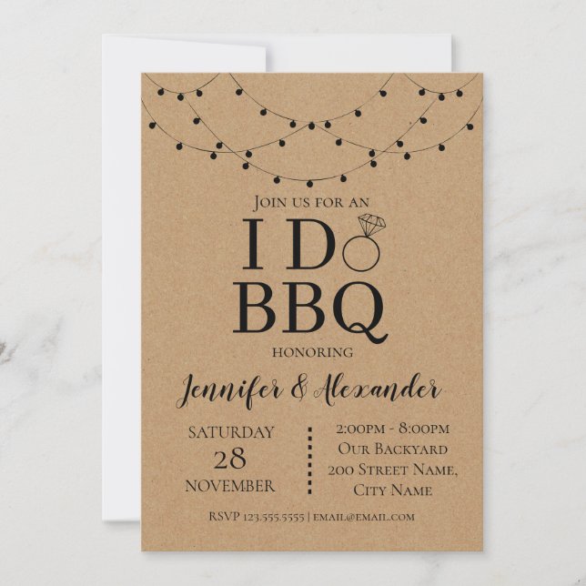 I Do BBQ Engagement Party Invitation (Front)