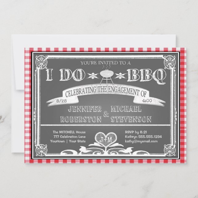 I Do BBQ Engagement Party Invitation (Front)