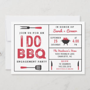 I Do BBQ Engagement Party Invitation