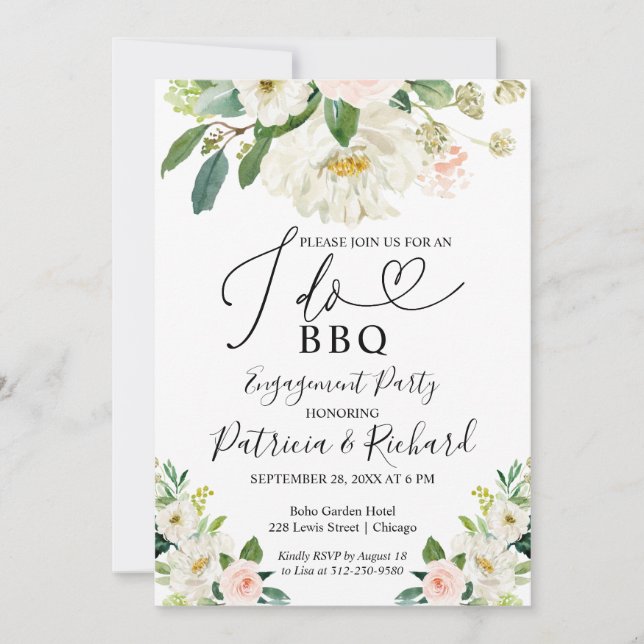 I Do BBQ Engagement Party Invitations (Front)