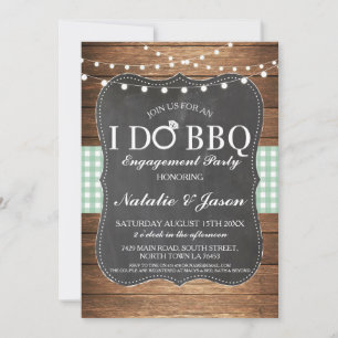 I DO BBQ Engagement Party Mint Shower Invite