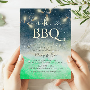 I Do BBQ Engagement Party String Light Garden Invitation