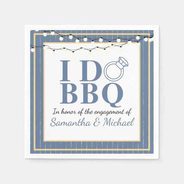 I Do BBQ  Engagement Party Wedding Shower Napkin (Front)