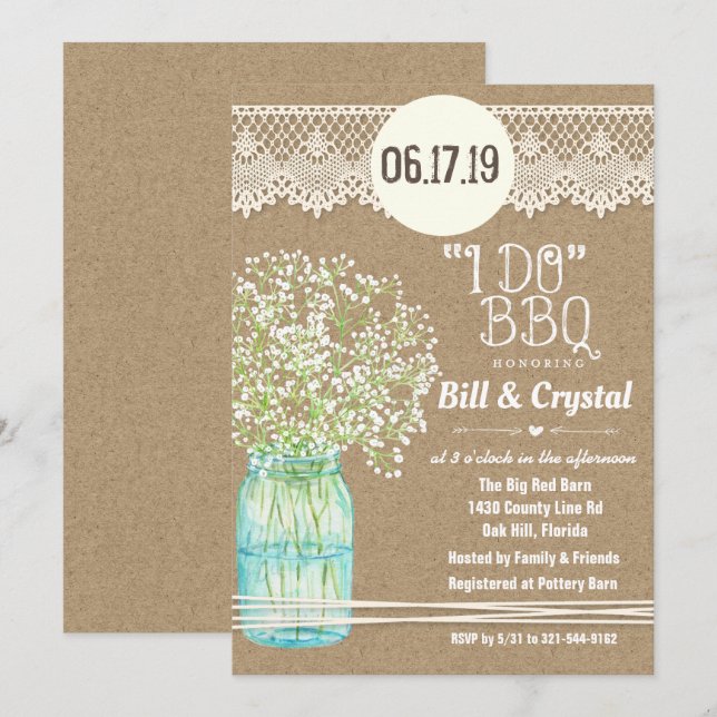 I DO BBQ Engagement Shower Invitation (Front/Back)