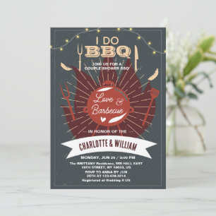 I Do BBQ Engagement Wedding Couple Bridal Shower  Invitation