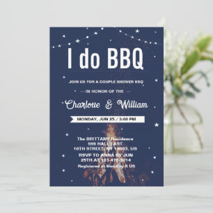 I Do BBQ Engagement Wedding Couple Bridal Shower  Invitation