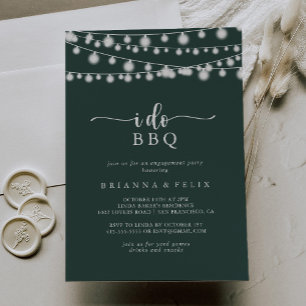 I Do BBQ Green Lights Engagement Party Invitation