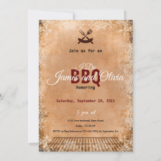 I Do BBQ Invitation, Couples Shower Engagement  Invitation