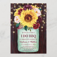 I Do BBQ Mason Jar Sunflowers Engagement Party
