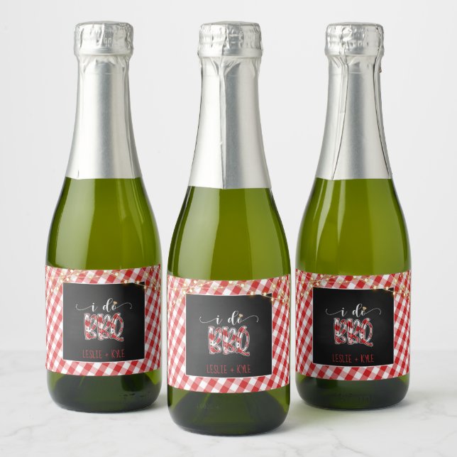 I Do BBQ Mini Sparkling Wine Label - Red Lights Cu (Bottles)