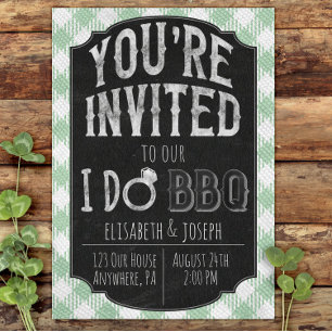 I Do BBQ Mint Bridal & Wedding Shower Invitation