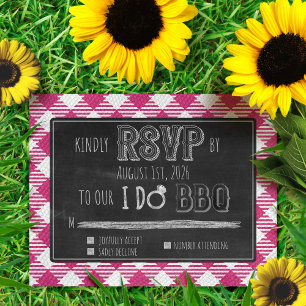 I Do BBQ Outdoor Summer/Spring Pink Wedding RSVP Enclosure Card