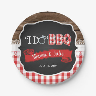 I Do BBQ Paper Plate - Red