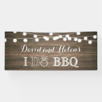 I DO BBQ Rustic Wood Wedding Engagment Banner
