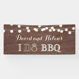 I DO BBQ Rustic Wood Wedding Engagment Banner