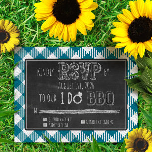 I Do BBQ Teal Outdoor Summer/Spring Wedding RSVP Enclosure Card