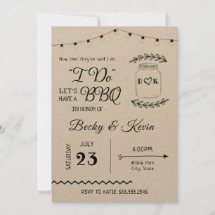 I do BBQ Wedding Reception Invitation