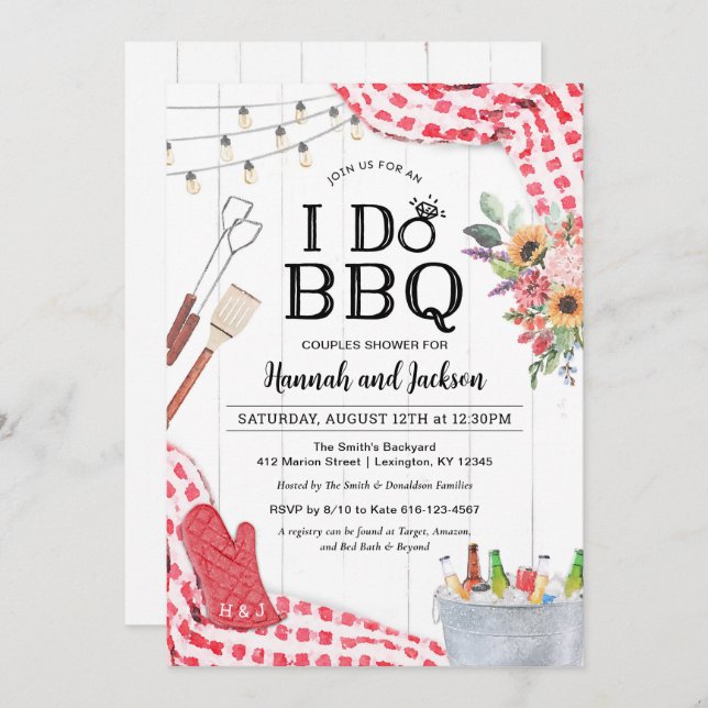I Do BBQ Wedding Shower Invitation (Front/Back)