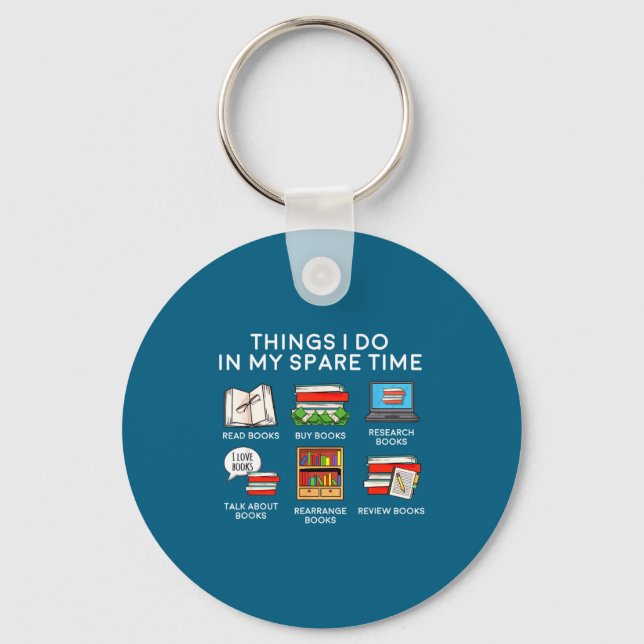 I Do Books Things Spare Time Reading Key Ring (Front)